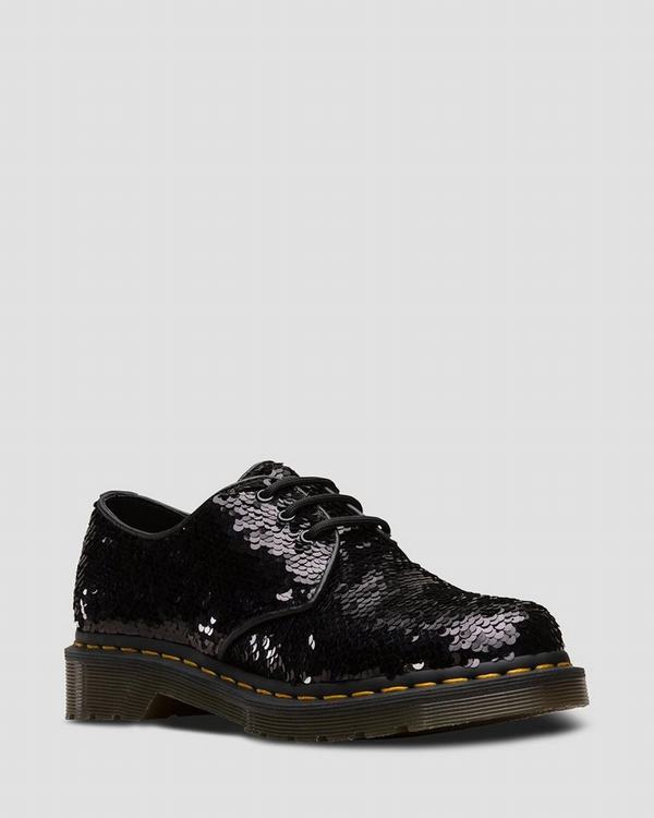 Dr Martens Dámské Polobotky 1461 Sequin Černé Stříbrné, CZ-870521